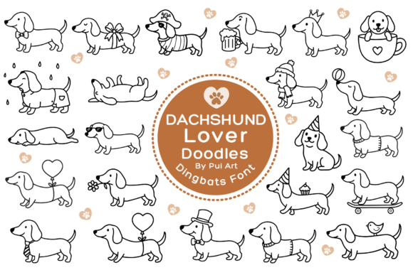 Dachshund Lover Doodles: A Font for Canine Creators