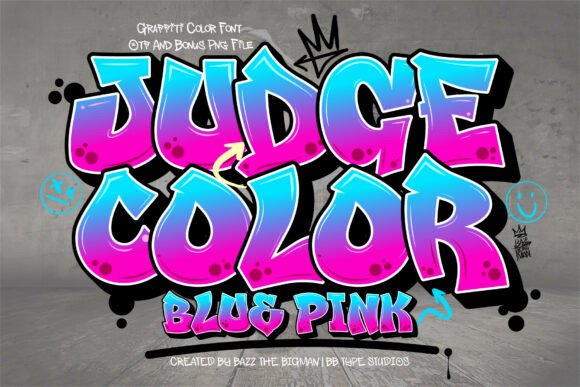 Judge Color Blue Pink: Urban Graffiti for Bold Design