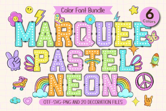 Marquee Pastel Neon: Your Go-To Font for Playful, Glowing Designs