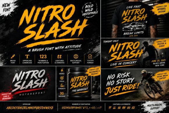 Nitro Slash: The Bold Font for Urban Branding