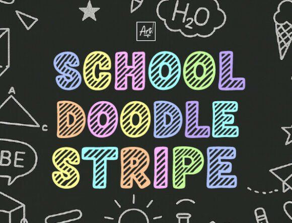 School Doodle Stripe: A Bold, Playful Font for Creative Projects