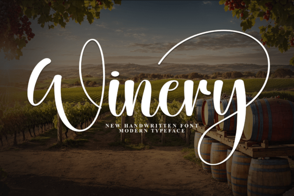 Winery: A Handwritten Typeface for Elegant Branding